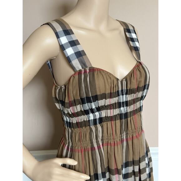 Burberry Delilah Women’s Toupe Brown Check Dress 4 US (38 Euro) 8099412 NWT $820 - Picture 6 of 14